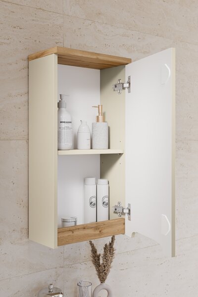 Comad Koupelnová skříňka závěsná horní Bali Cashmere 35 kašmír/dub wotan