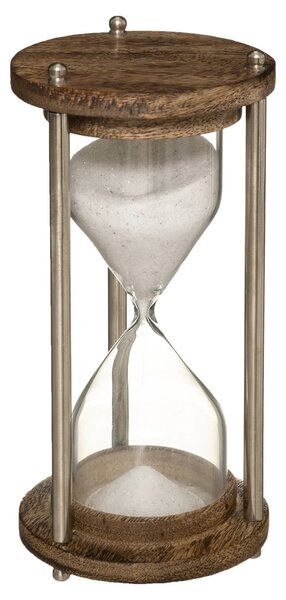 Dekorativní přesýpací hodiny, mangové dřevo a kov
