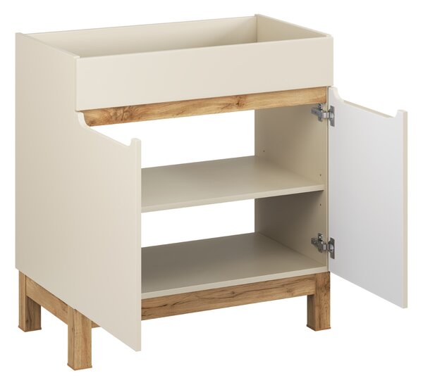 Comad Koupelnová skříňka pod umyvadlo Bali Cashmere 80 kašmír/dub wotan