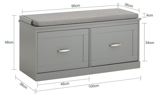 Sobuy Fsr131-Hg Lavice Na Boty Lavice Botník Úzký Botník 98X49X37Cm