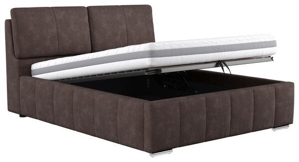 ČALOUNĚNÁ POSTEL, 180/200 cm, hnědá Welnova - Postele s úložným prostorem