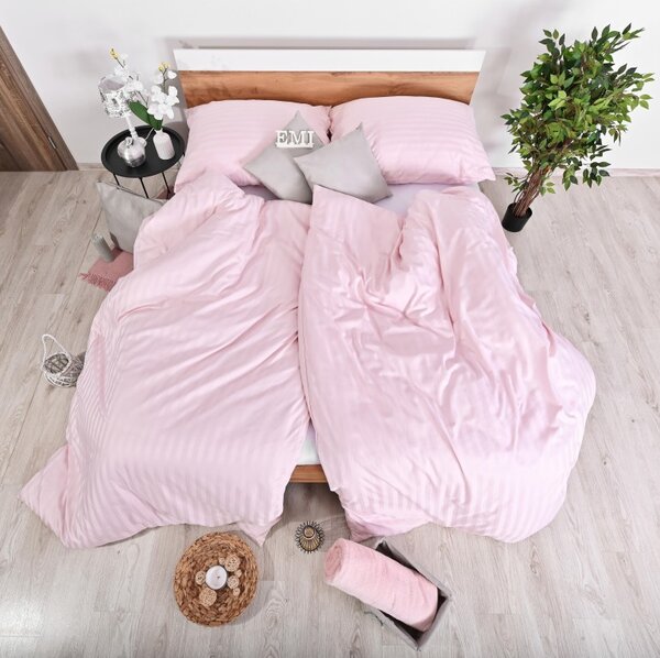 Povlečení damaškové růžové EMI, Standardní set jednolůžko obsahuje 1x 140x200 + 1x 70x90