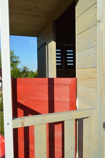 Dětský dřevěný domeček Veranda se skluzavkou MARIMEX 11640361