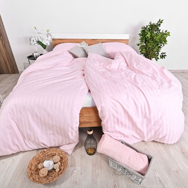 Povlečení damaškové růžové EMI, Standardní set jednolůžko obsahuje 1x 140x200 + 1x 70x90