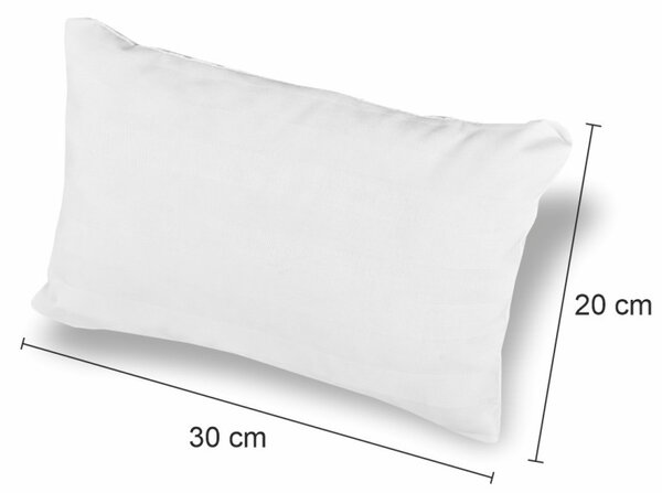 Dekorační polštář damaškový bílý s povlečením 30x20 cm EMI