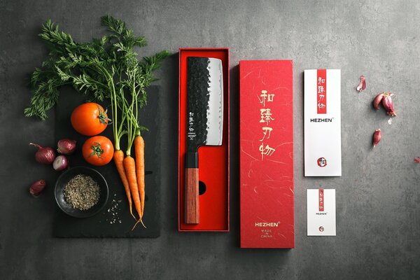 XinZuo Nakiri nůž HEZHEN PM8S 6,8"