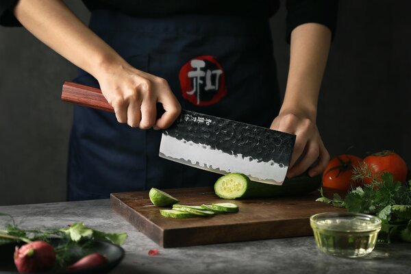 XinZuo Nakiri nůž HEZHEN PM8S 6,8"