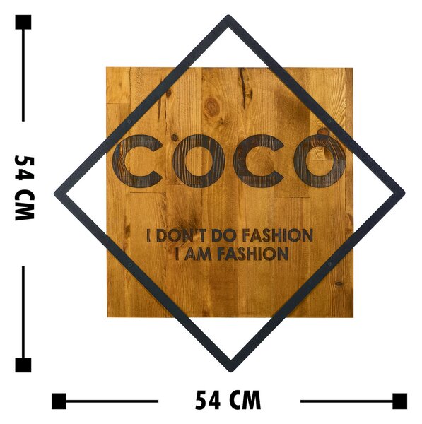 ASIR Nástěnná dekorace dřevo COCO CHANEL 54 x 54 cm