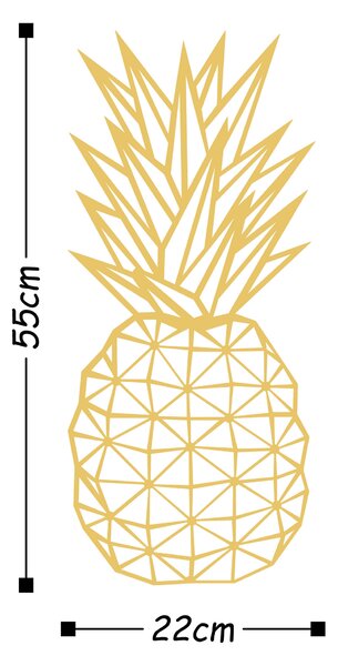 ASIR Nástěnná dekorace kov ANANAS zlatý 22 x 55 cm