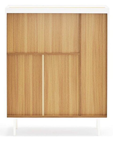 Bílá vysoká komoda v dekoru dubu 95x120 cm Arista – Teulat