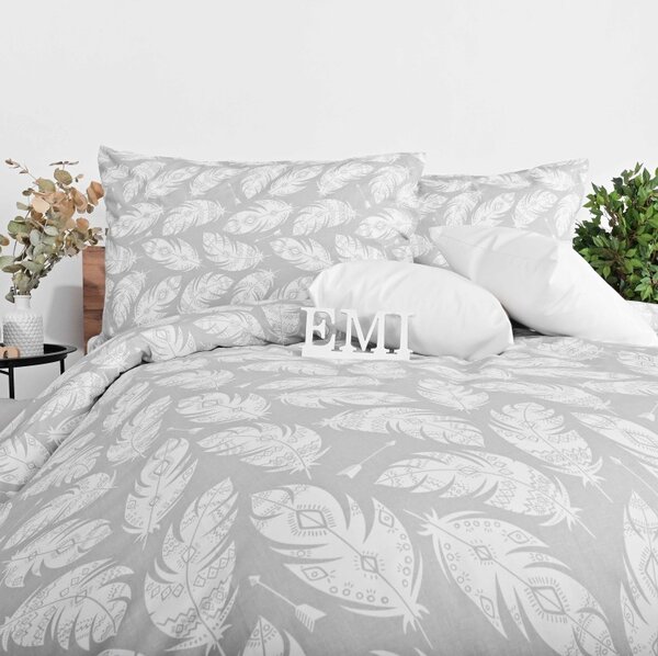 Povlečení krepové šedé Linyi EMI, Standardní set jednolůžko obsahuje 1x 140x200 + 1x 70x90