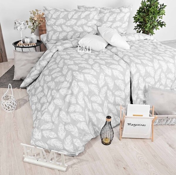 Povlečení krepové šedé Linyi EMI, Standardní set jednolůžko obsahuje 1x 140x200 + 1x 70x90