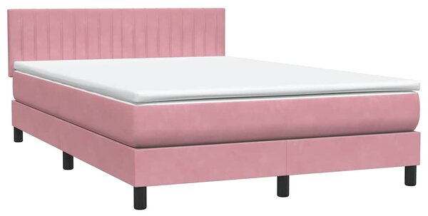 Box spring postel s matrací růžová 160x210 cm samet 3316412