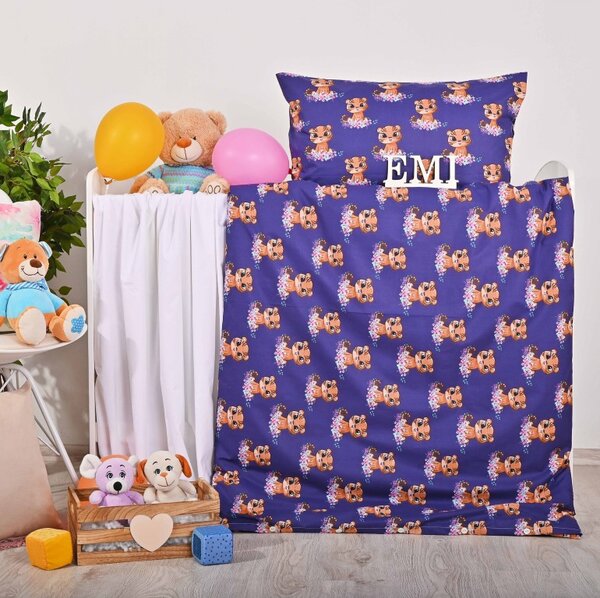 Povlečení dětské bavlněné Tygr EMI, Dětský set 90x130 + 45x65