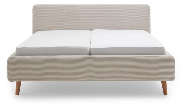 Béžová čalouněná dvoulůžková postel 180x200 cm Mattis Cord – Meise Möbel