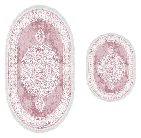 ASIR Koupelnová předložka 410602 růžový ornament 2 ks