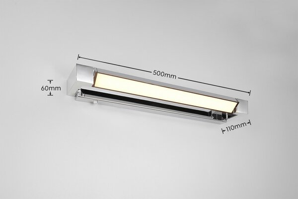 Trio T284770106 LED nástěnné svítidlo nad zrcadlo FABRIZIO | 9W integrovaný LED zdroj | 1000lm | 2300+3000+4000K