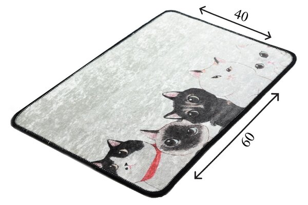 ASIR Koupelnová předložka ANGRY CATS potisk s kočičkami