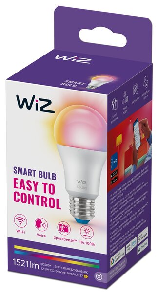 WiZ LED žárovka Easy to control A60 E27, 100W, 2200-6500K, 822-65 RGB 1PF/6