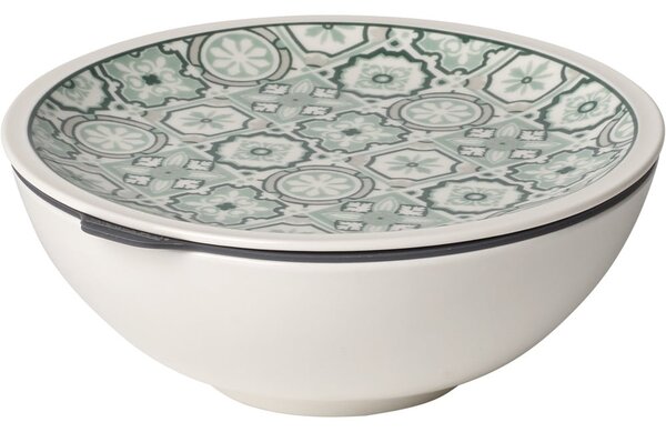 Zeleno-bílá porcelánová dóza na potraviny Villeroy & Boch Like To Go, ø 16,3 cm