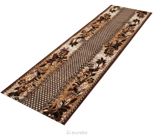 Makro Abra Kusový koberec BCF Alfa 01 Květy hnědý Rozměr: 80x150 cm