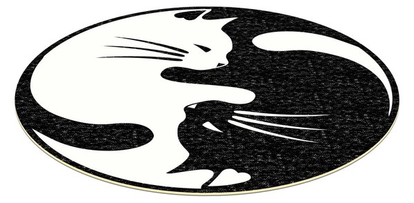 ASIR Kulatý koberec (80 cm) EUGENE V3 - 4660 kočky Ying a Yang