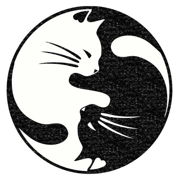 ASIR Kulatý koberec (80 cm) EUGENE V3 - 4660 kočky Ying a Yang