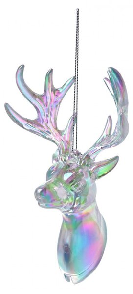 Holografická vánoční ozdoba jelen – 14 cm