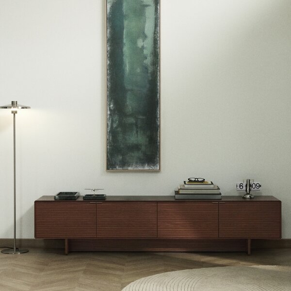 Kave Home Ořechový TV stolek Norlen 200 x 40 cm