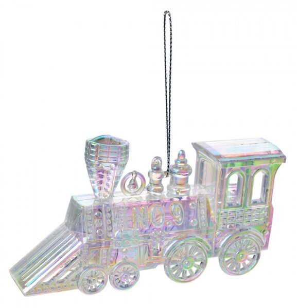 Holografická vánoční ozdoba vláček – 12 cm