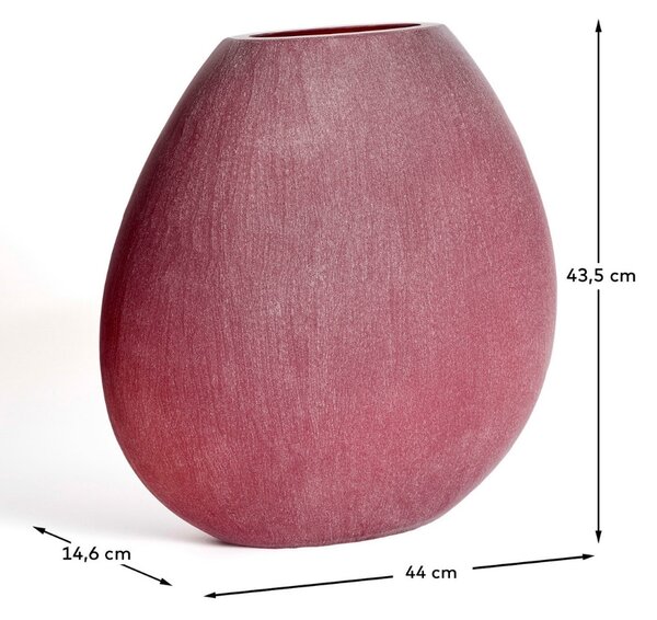 Kave Home Červená skleněná váza Rovena 43,5 cm