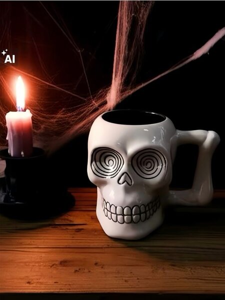 Sinsay - Hrnek s halloweenským motivem - bílá