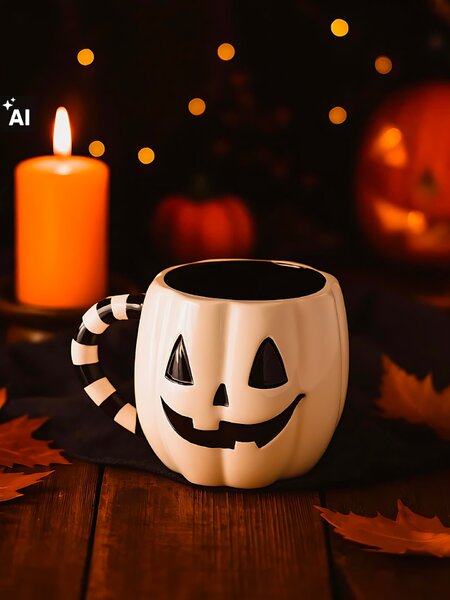Sinsay - Hrnek s halloweenským motivem - bílá