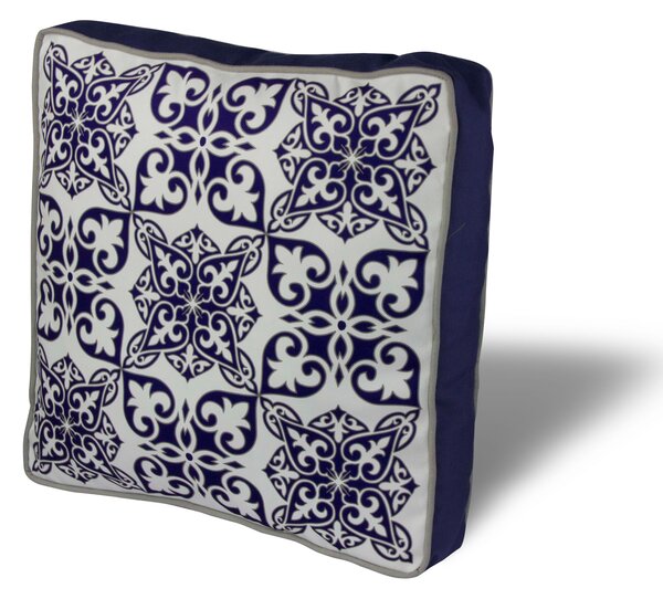 ASIR Polštář YM1296 bílý s modrými ornamenty