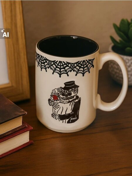Sinsay - Hrnek s halloweenským motivem - černá