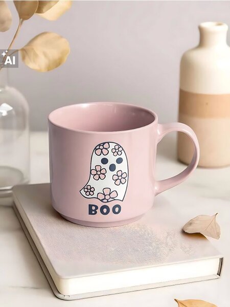 Sinsay - Hrnek s halloweenským motivem - pastelová růžová