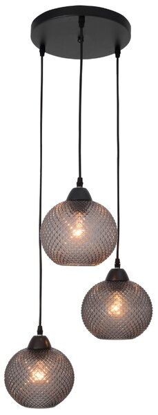 Nova Luce Šedé skleněné závěsné světlo Vienti 30 cm