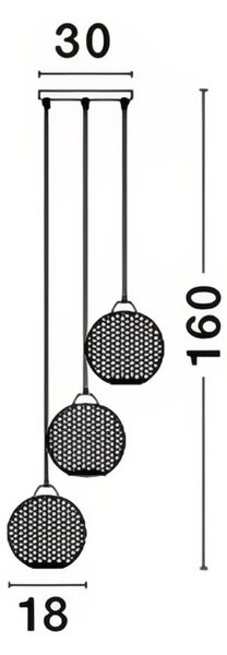 Nova Luce Šedé skleněné závěsné světlo Vienti 30 cm