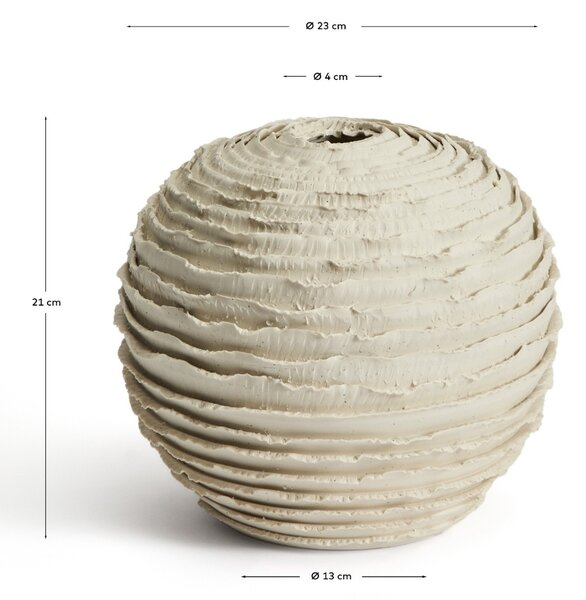 Kave Home Béžová keramická váza Evania 21 cm