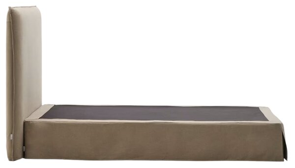 Kave Home Béžová jednolůžková postel s čelem Jaira 90 x 200 cm