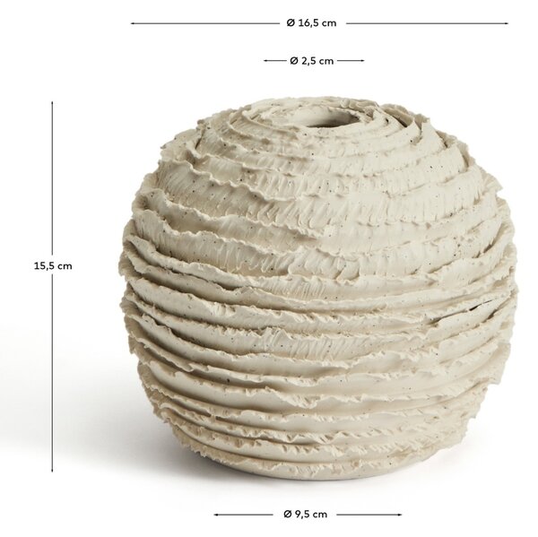 Kave Home Béžová keramická váza Evania 15,5 cm
