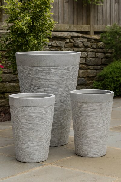 Bizzotto Set tří šedých květináčů Graffi 50/56/49 cm