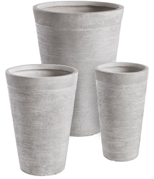 Bizzotto Set tří šedých květináčů Graffi 50/56/49 cm