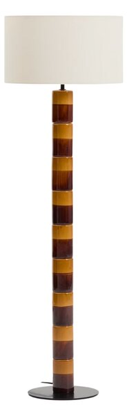 Kave Home Žluto-hnědá keramická stojací lampa Mavran 146 cm