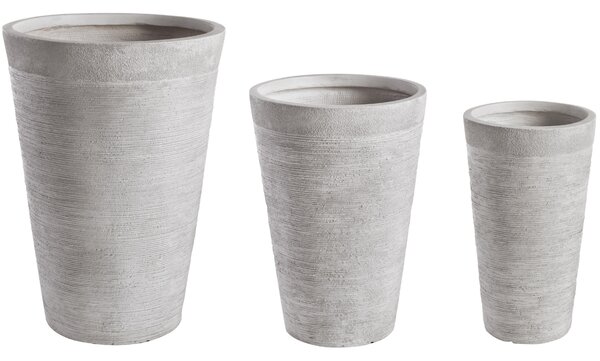 Bizzotto Set tří šedých květináčů Graffi 50/56/49 cm