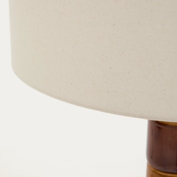 Kave Home Žluto-hnědá keramická stojací lampa Mavran 146 cm