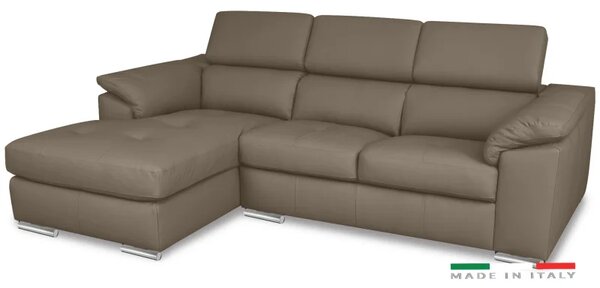 Kožená rohová sedací souprava LOREN II, levá, sv. hnědá (romana - 2029 nut brown)