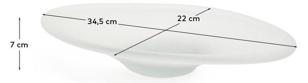 Kave Home Bílá skleněná dekorativní miska Vionze 34,5 x 22 cm