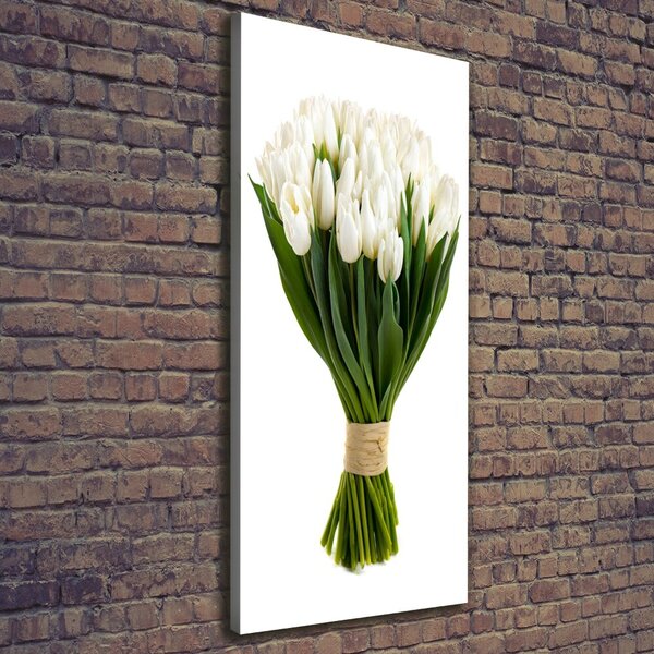 Vertikální Foto obraz na plátně Bílé tulipány ocv-40664213
