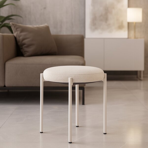 Unique Furniture Krémově bílá čalouněná stolička Pelican 48 cm